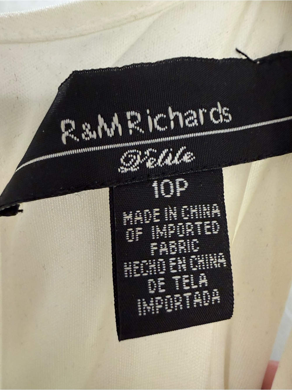R&M Richards Ivory and Black Evening Gown with Beaded Detail - Picture 6 of 6